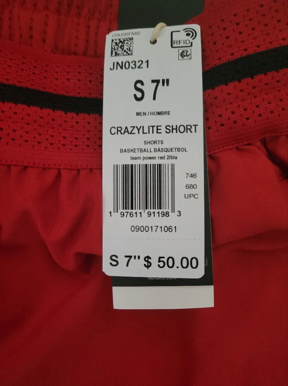 Adidas Red Basketball Shorts with Black Trim New With Tags